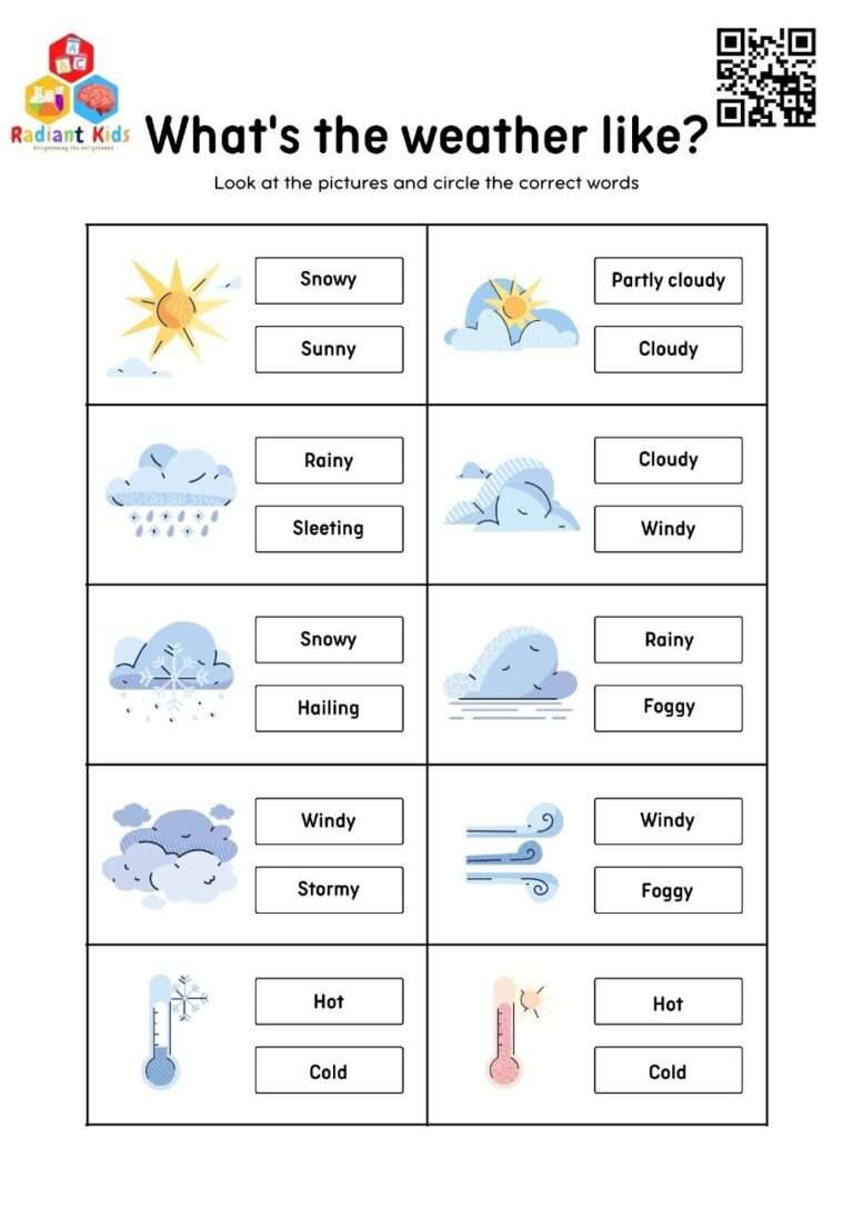 science worksheet for kids